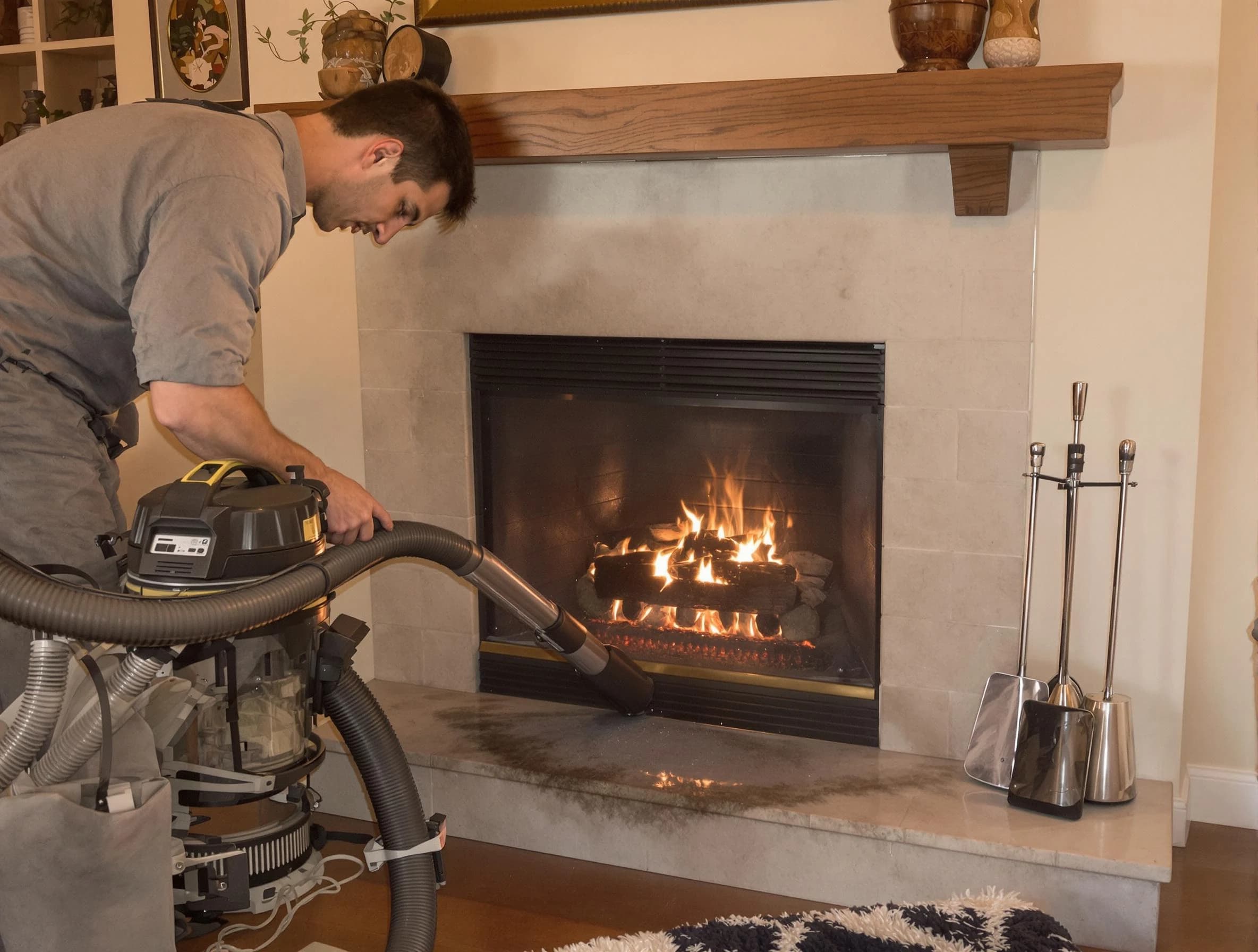 Routine fireplace upkeep by Cranston Chimney Sweep in Cranston, RI