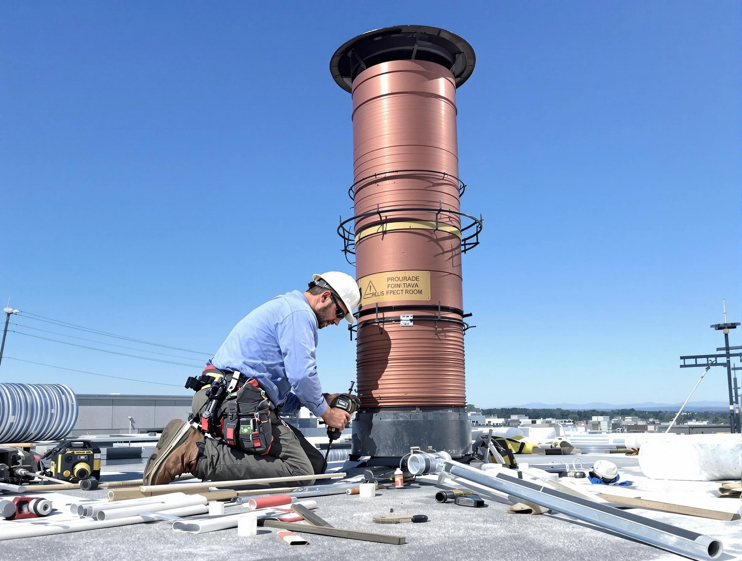 Installed chimney liner by Cranston Chimney Sweep in Cranston, RI