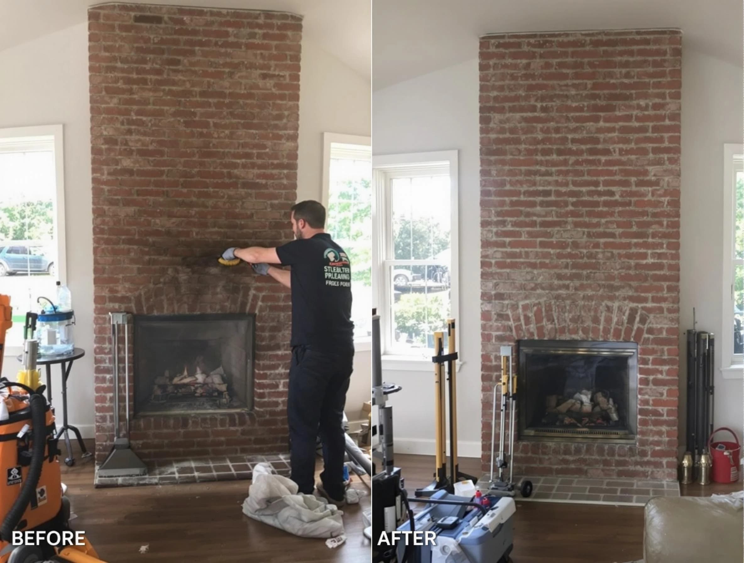 Finished chimney sweeping service by Cranston Chimney Sweep in Cranston, RI