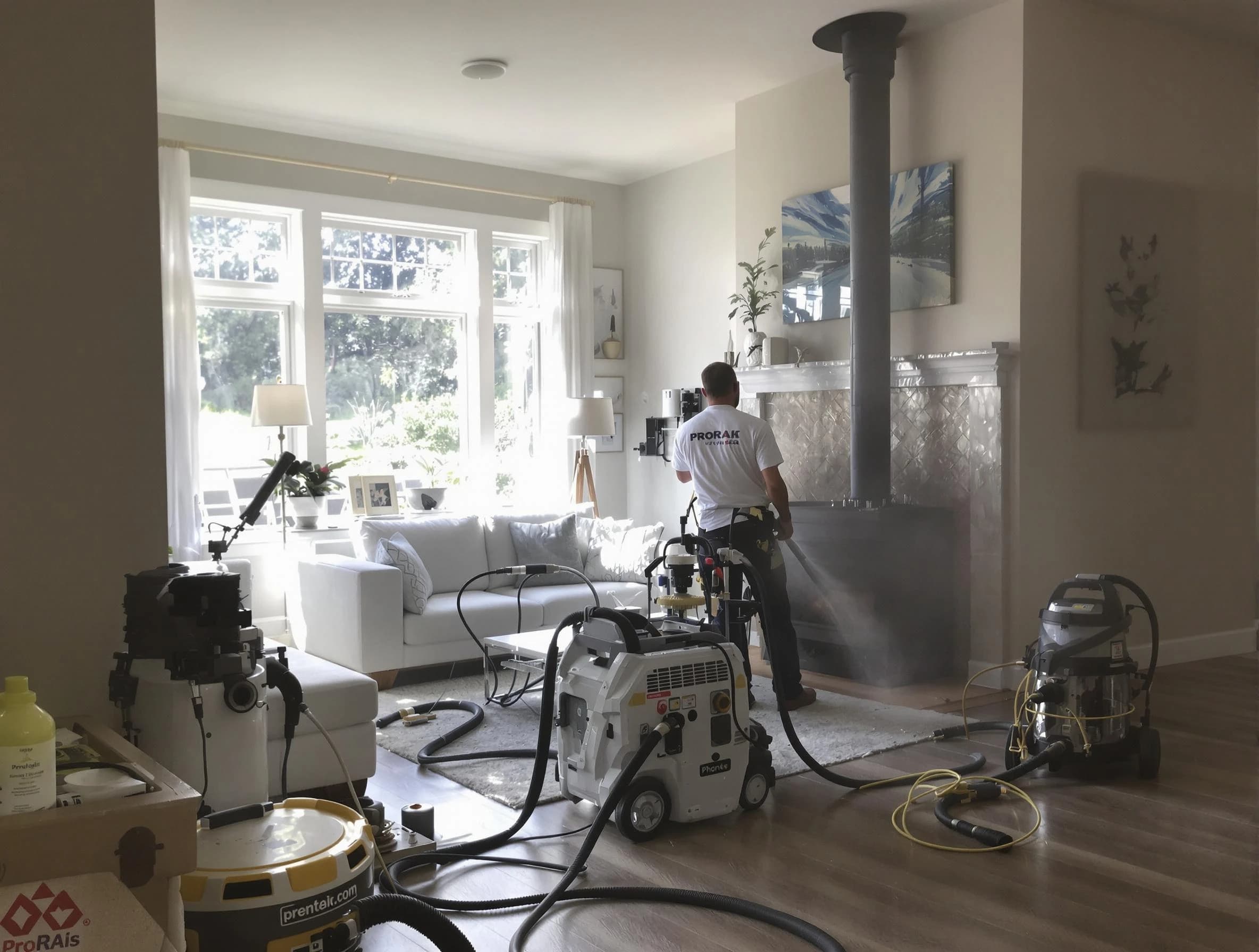 Soot removal service by Cranston Chimney Sweep for a fireplace in Cranston, RI